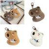 Lovely Capybaras Sturdy Plush Key Holder Accessory with Elegant Color Detachable Costume Pieces for Personalization