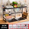 Stainless Steel Dish Drying Rack Over The Sink Kitchen Storage Shelf Counter-top Space Saver Stand Tableware Drainer Organizer 65/85CM