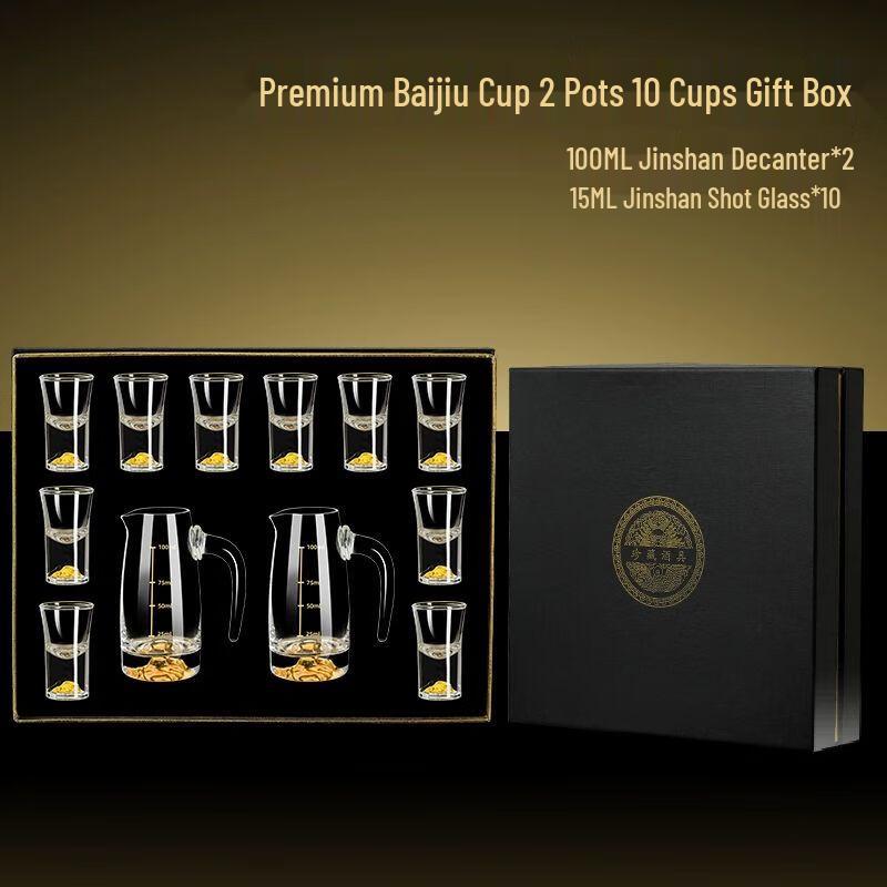 

Jiakangming Premium Gold Foil Crystal Baijiu Set