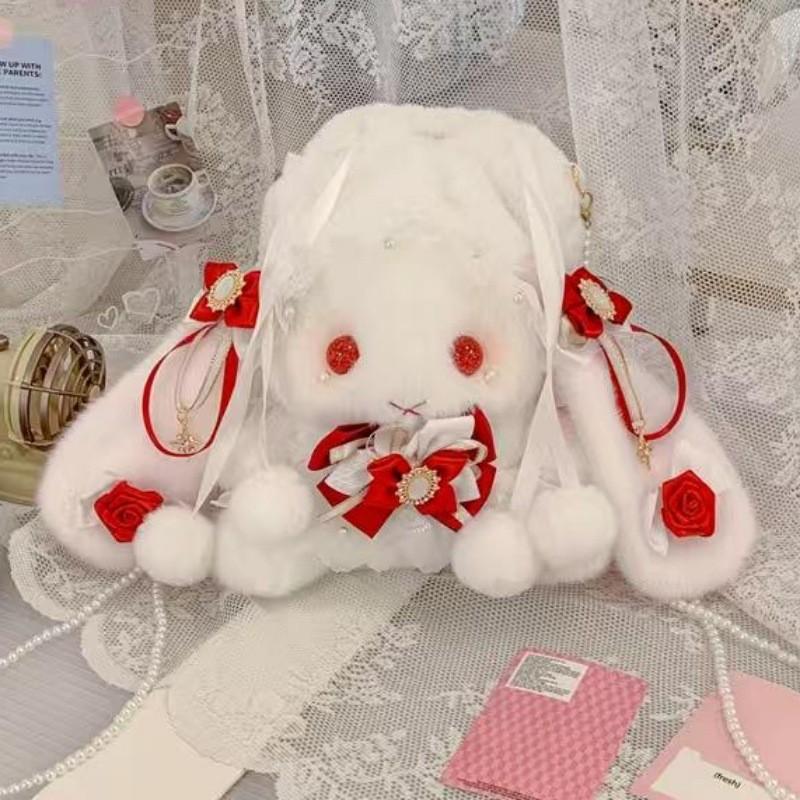 Lolita Plush Bunny Bag With Bow For Daily Use And Collectors Style