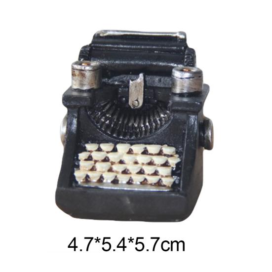 Retro Phonograph Typewriter Figurine Mini Sculpture Art Craft Table Decoration