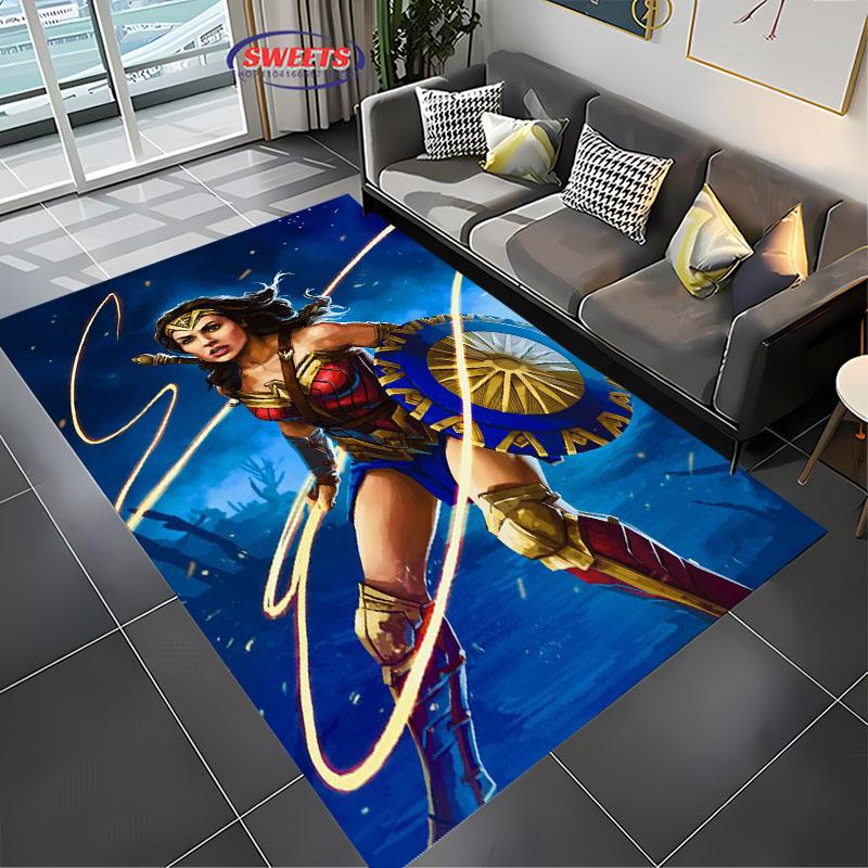New Shelves! Classic DC Wonder Woman Carpet, Living Room Bedroom Office Children's Room of Choice, Non-slip Machine Washable Mat