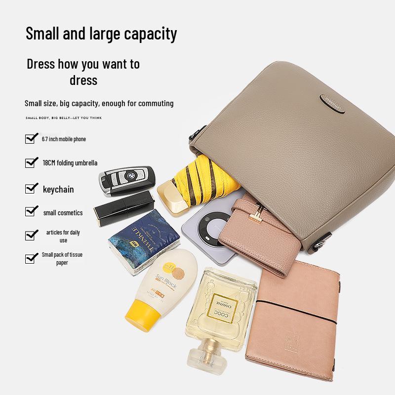 Women's Genuine Leather Crossbody Bag: High-Capacity, Versatile, and Stylish for Spring/Summer 2025