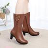 Fashion AIYUQI Women Winter Boots High Quality Cow Leather Long Winter Boots High Heel Wool Warm Female Tassel Boots