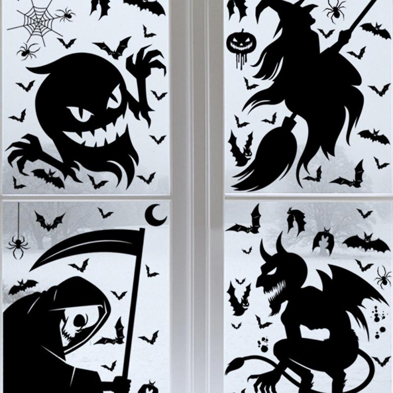 Halloween Stickers Creating A Festive Atmosphere 25*35cm Household Products Ghost Stickers Variety Of Styles Pvc Static Stickers