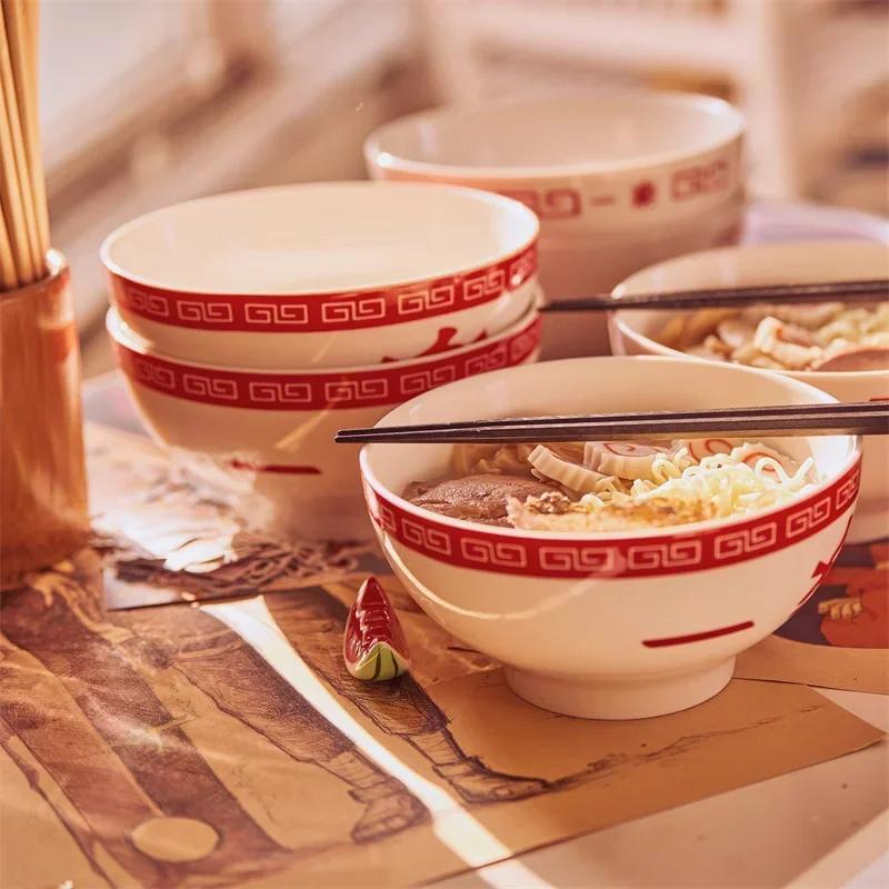 Japanese anime Lamian Noodles bowl Ceramic instant noodle bowl Lamian Noodles Tableware Special for nostalgic Lamian Noodles