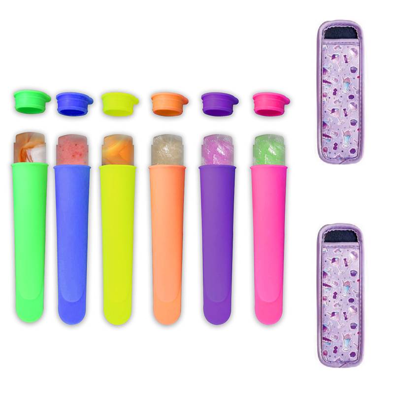 Silicone Ice Pop Molds With Lids Reusable Freeze Pop Mold Food Grade Hand-Held Diy Ice Cream Molds Kitchen Tool Accessory