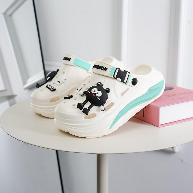 Clogs Sandals Women Garden Shoes Summer Outdoor Slides Black White Minimalism EVA Rubber Outside Beach Shoes