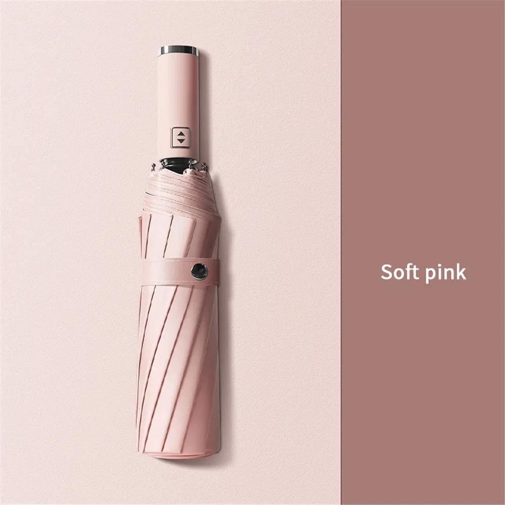 Protable Windproof Automatic Umbrella 12-bone Sunny and Rainy Dual Use 3 Folding Umbrella Vinyl Sun Shade UV Protection Parasol