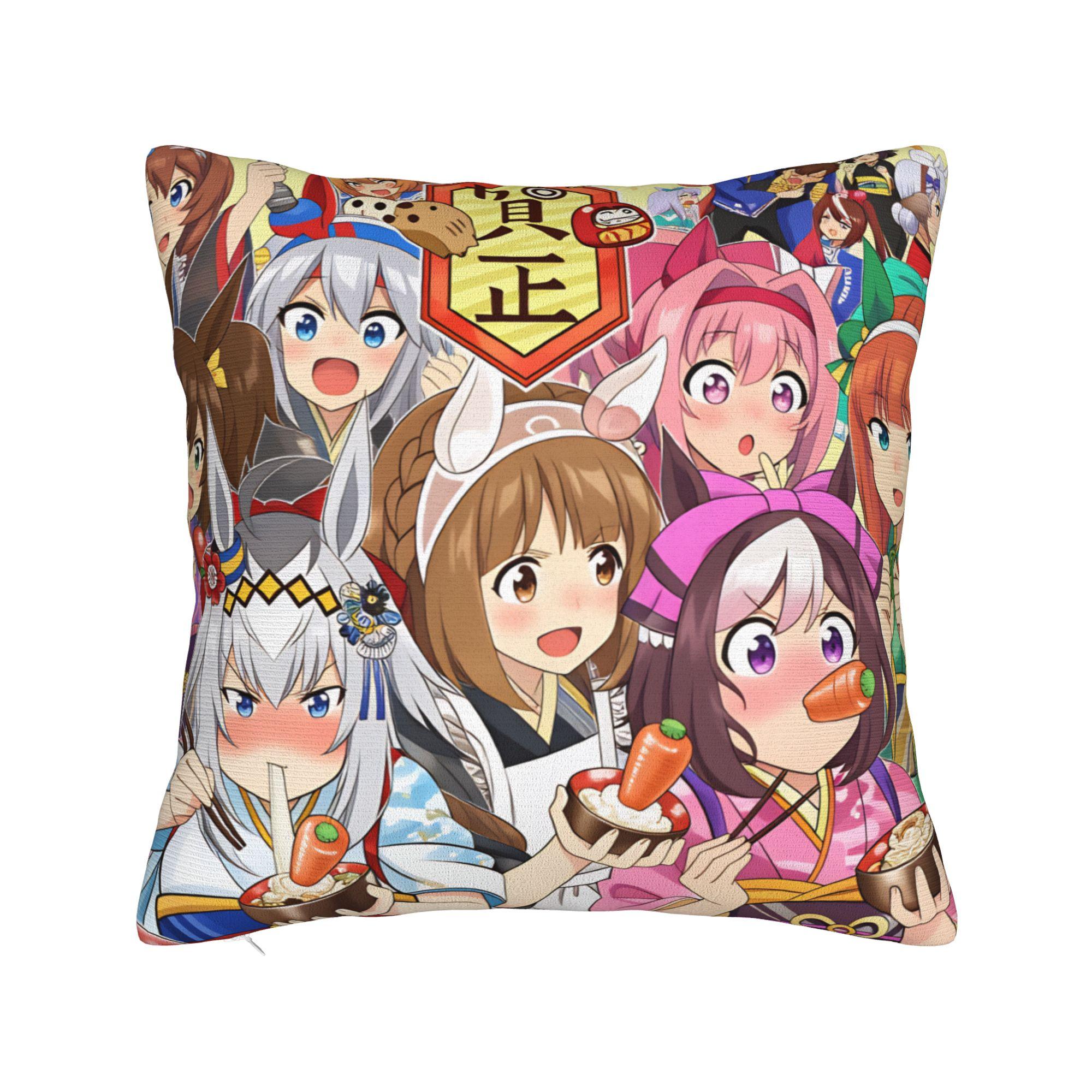 

Anime Uma Musume Pretty Derby Pillow Case Morden Pillow Cover Design Pillowcases For Sofa Home Decoration 12x12Inch