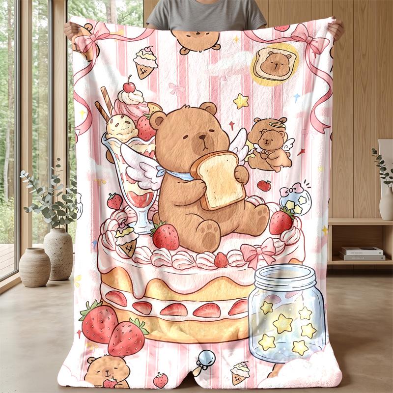Cute Axolotl Flower Scenes Blanket Personalized Name Flannel Blanket Soft Cozy Plush Throw for Sofa Bed Lightweight Home Decor