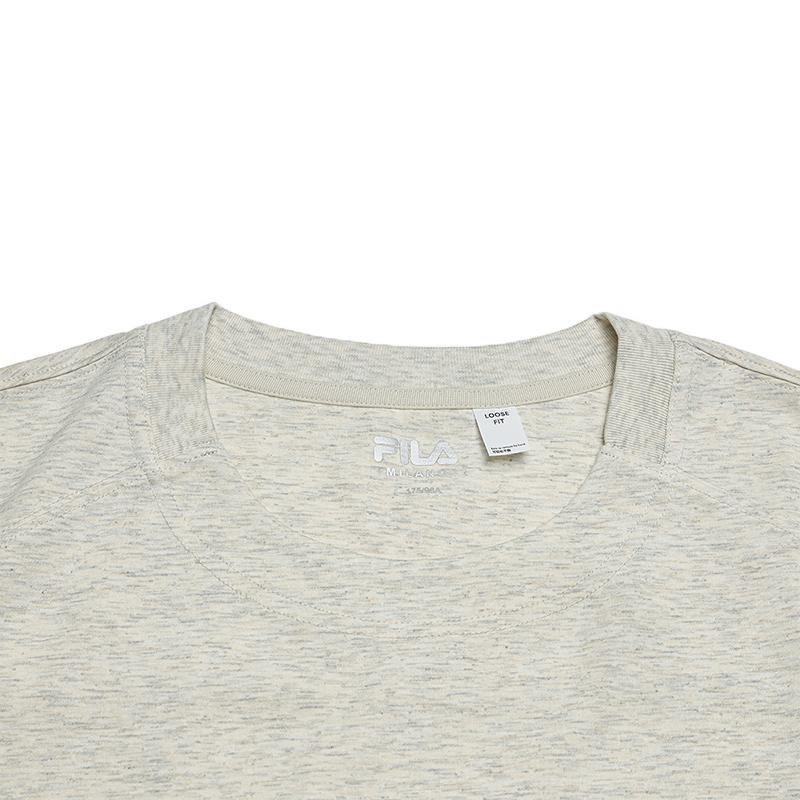 FILA Milano Series Loose Casual Comfortable T-Shirt Men tops Light-Khaki Flower-Gray F11M625120FLK