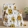 1pc Vintage Sunflower Pattern Blanket, Polyester Fabric, Machine Washable, Suitable for Bedroom Living Room Decoration