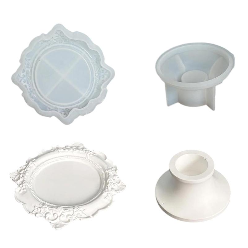 Lace Edge Silicone Tray Mold for DIY Resin Casting, Ornate Border Craft Mold Set for Display Tray, Plaster Plate and Home Styling Projects