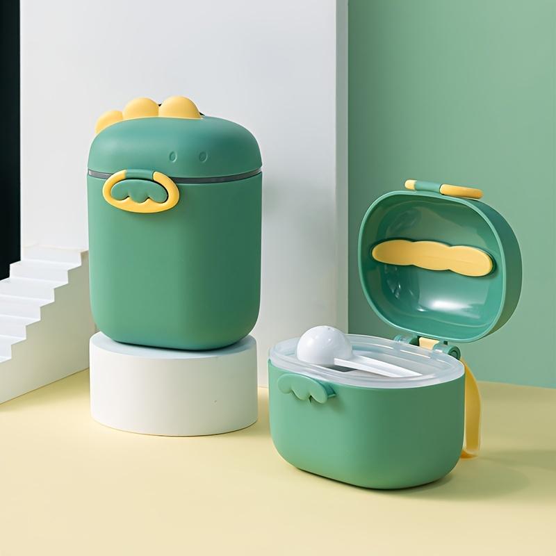 Large Capacity Cartoon Dinosaur Double Layer Milk Powder Dispenser - Convenient, Durable Plastic