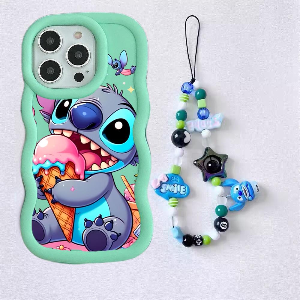 

3D Stitch Angel Chain Phone Case For Samsung Galaxy S25 S24 S23 S22 Plus Ultra S20 S21 FE A56 A54 A55 A16 A15 A14 A36 A26 Cover Samsung S22 Ultra