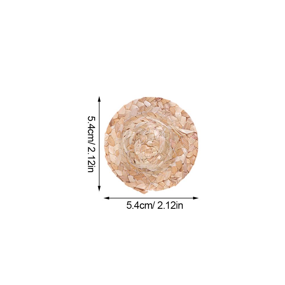 

10Pcs 5.4cm Handcrafted Mini Straw Hat Delicate Woven Cap for DIY Decoration Party Supplies Craft Projects Miniature Sombrero хаки