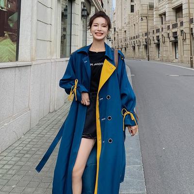 Autumn New Style Women's Mid-length Over-the-knee Korean Style British Style Long Coat