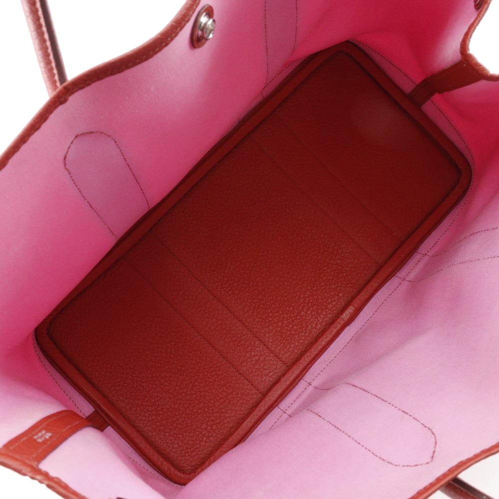 HERMES Garden party PM Tote Bag Pink / red Towar Officier Women Used
