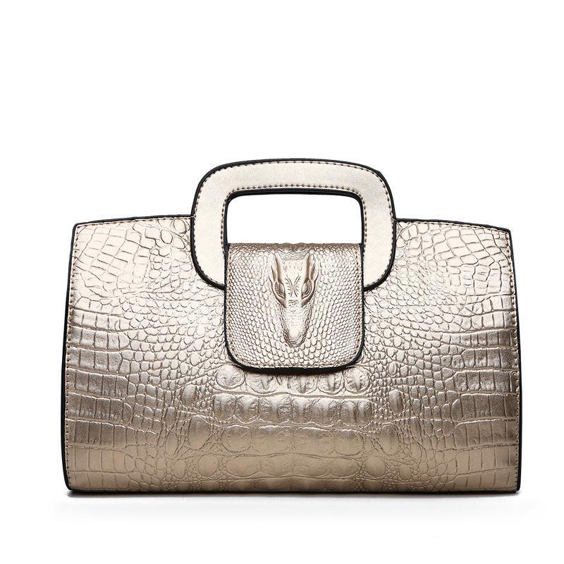 Bags Women's and Women's Bags Crocodile Pattern Handbags Fashion Crocodile Pattern Retro Embossed Commuter Shoulder Bags