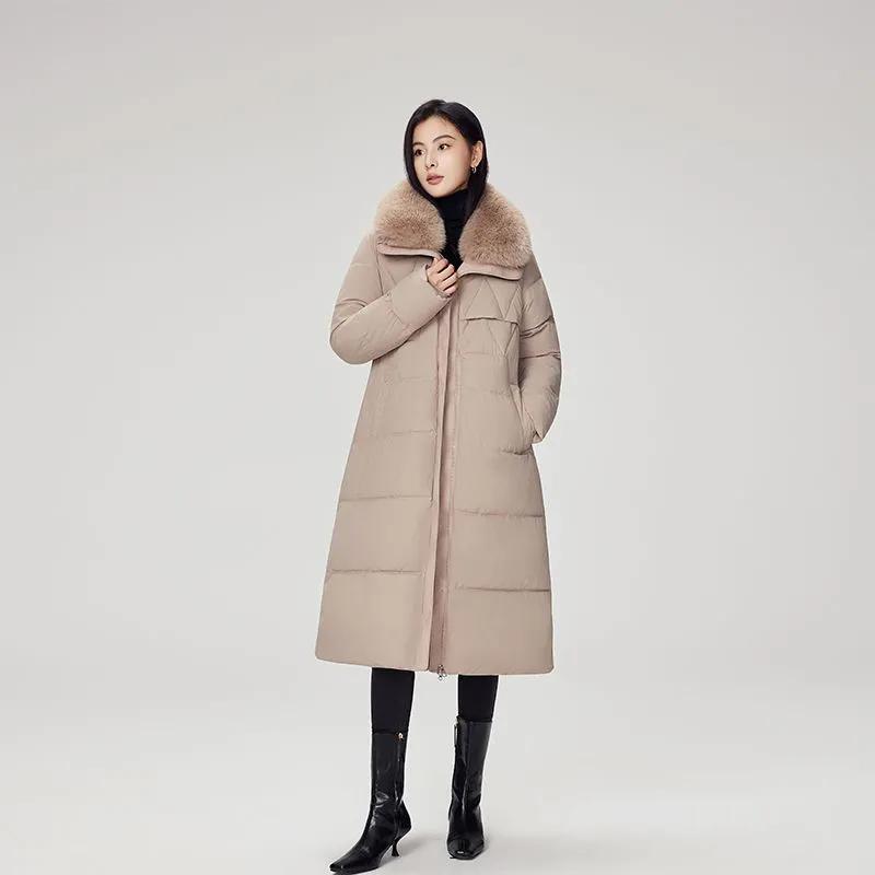 

Fashion Winter Parka Women s X-long Cotton-padded Jackets Thicken Warm Coat Streetwear Big-Fur-Collar Sashes Slim Outerwear 2XL