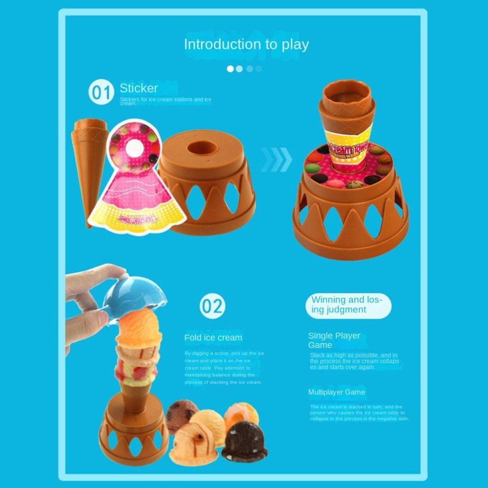 Dessert Ice Cream Games Toy Balancing Ice Cream Stack Up Balancing Toy  Pretend Play