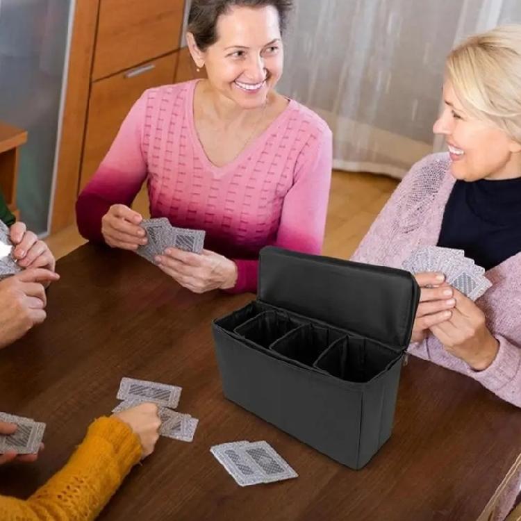 Folding Card Deck Case Organizers Gathering Card Toy Container Trading Card Storage Bag Card Storage Case with 3 Dividers