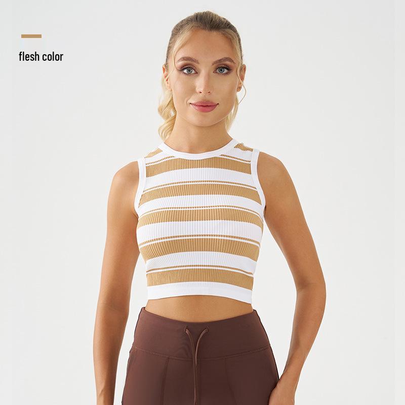 

Высококачественный быстросохнущий полосатый фитнес-жилет - Европейский и американский стиль Medium