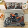 Microfiber Duvet Cover 2-Piece Brushed Bedding Set with Pillowcases Breathable Fade Resistant,Athlete Motorcycle Quilt Cover Set