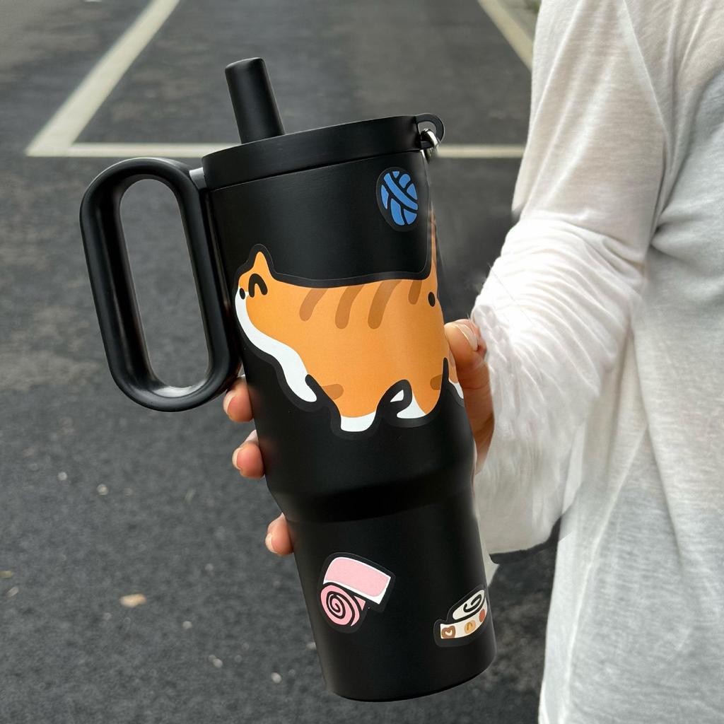 High-Capacity 316 Stainless Steel Insulated Cup with Straw