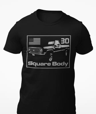 Tricou unisex cu mânecă scurtă Chevy K30 Silverado, negru, 1986