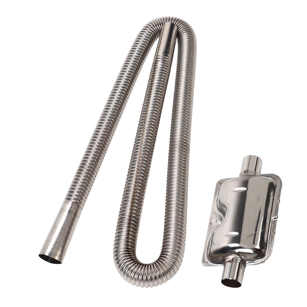 Standheizungs-Auspuffrohr mit Schalldämpfer Edelstahl-Kraftstofftank Diesel-Gasentlüftungsschlauch 2,5 cm Innendurchmesser 120 cm