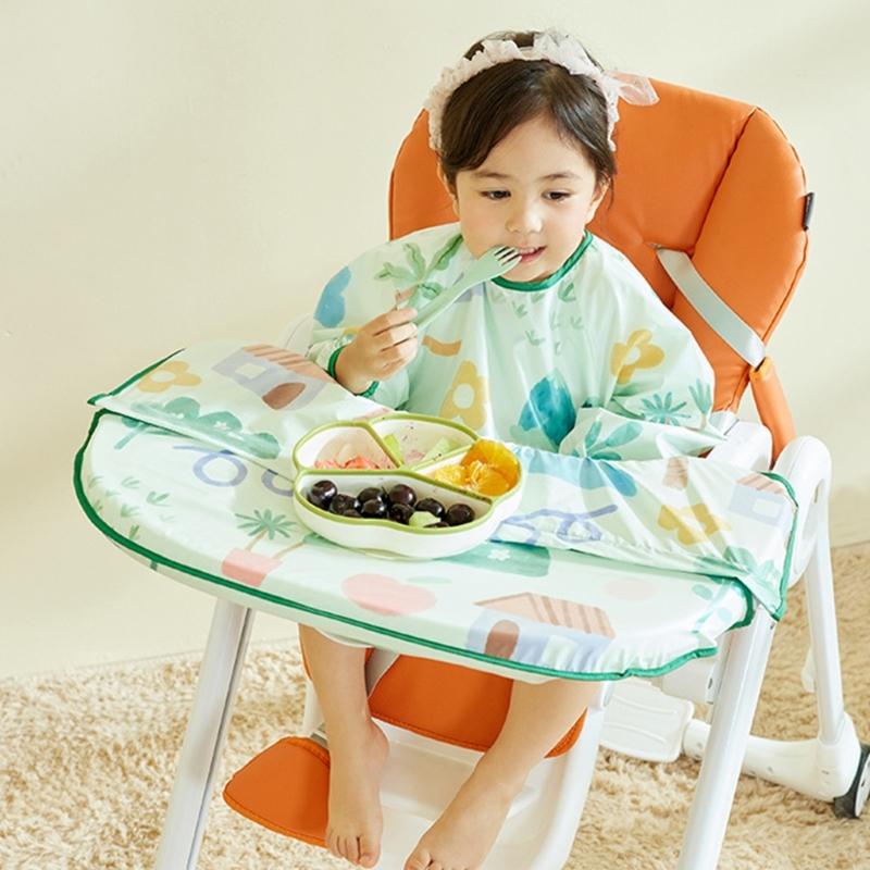 Śliniaki dla maluchów z długim rękawem, pełne ubranko ochronne, śliniaki niemowlęce z rękawami, ulepszenia dla dziecka