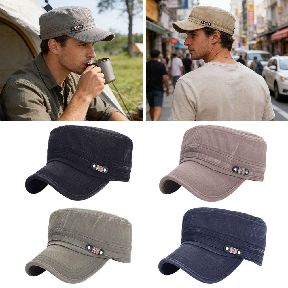 Anti-UV Baseball Cap Cotton Sun Hat Fashion Flat Top Hat Men Women