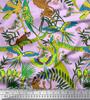 Soimoi Japan Crepe Satin Fabric Branches,Parrot & Leopard Jungle Print Fabric by the metre 42 Inch