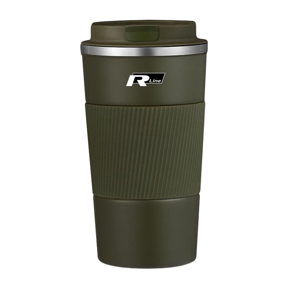 500ml Car Leak Proof Travel Thermo Cup Double Stainless Steel Tea Water Coffee Mug for Volkswagens RLINE CC Golf 4 5 Passat Polo