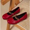 2026 Women Flats Soft Leather Mary Janes Shoes Low Cut Slip-On French Vintage Style Shoes Women Round Head Rubber Sole Loafers