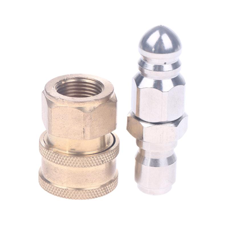 Sewer Jetter Nozzle Mini With 1/4'' Quick Connect Drain Cleaning Nozzle Tips Kit For Drain Jetting Hose