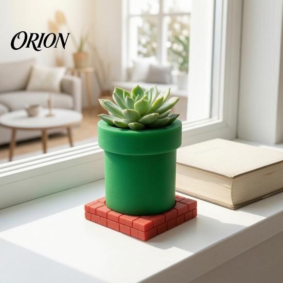 3D Printed Planter Pot Pipe Pen Holder, Desk Pencil Cup Storage Container, Holder Ornament Multifunctional Succulents Pot, Desktop Decoration for Home