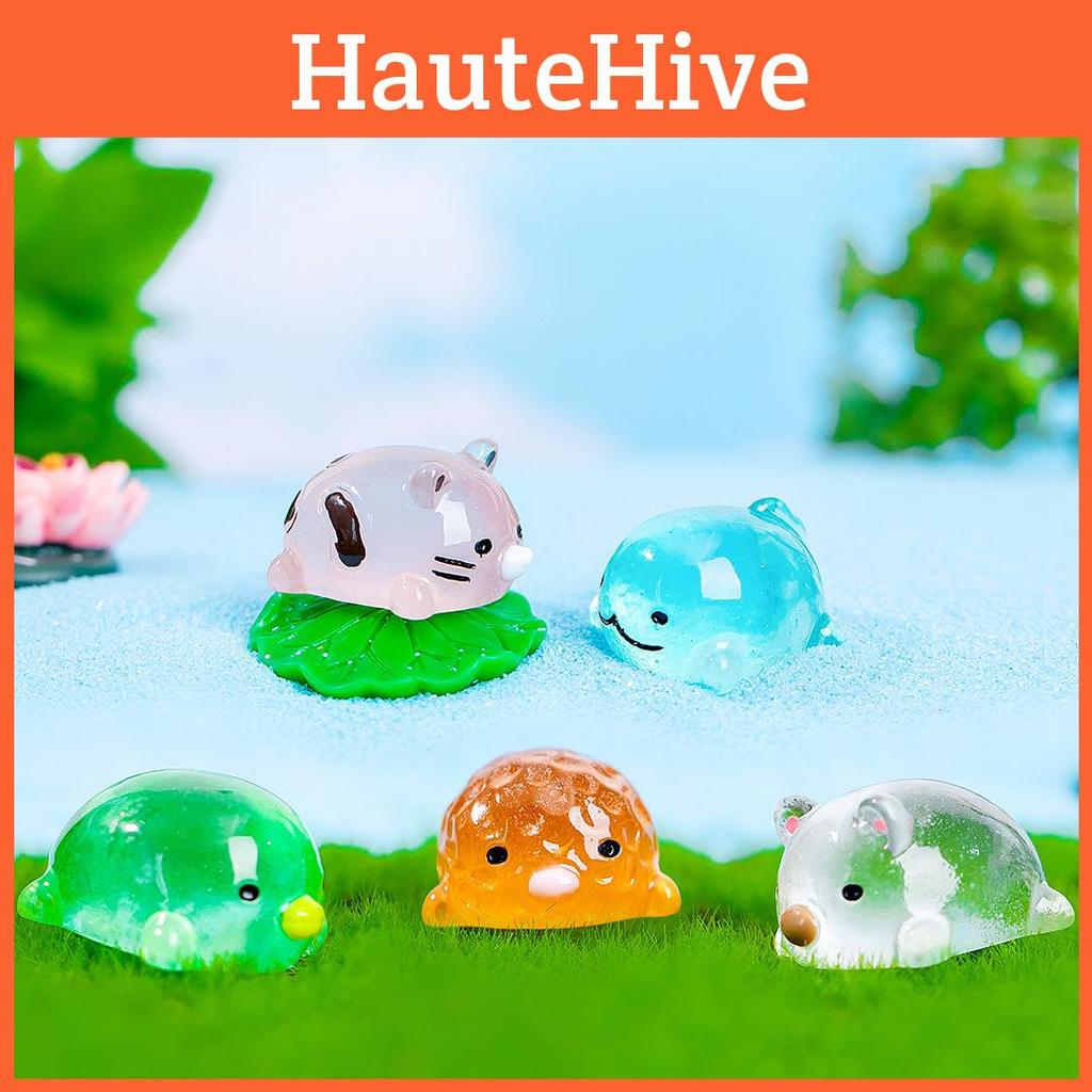 Cute Glow-in-the-dark Resin Animal Miniatures For Diy Micro Landscape Decor