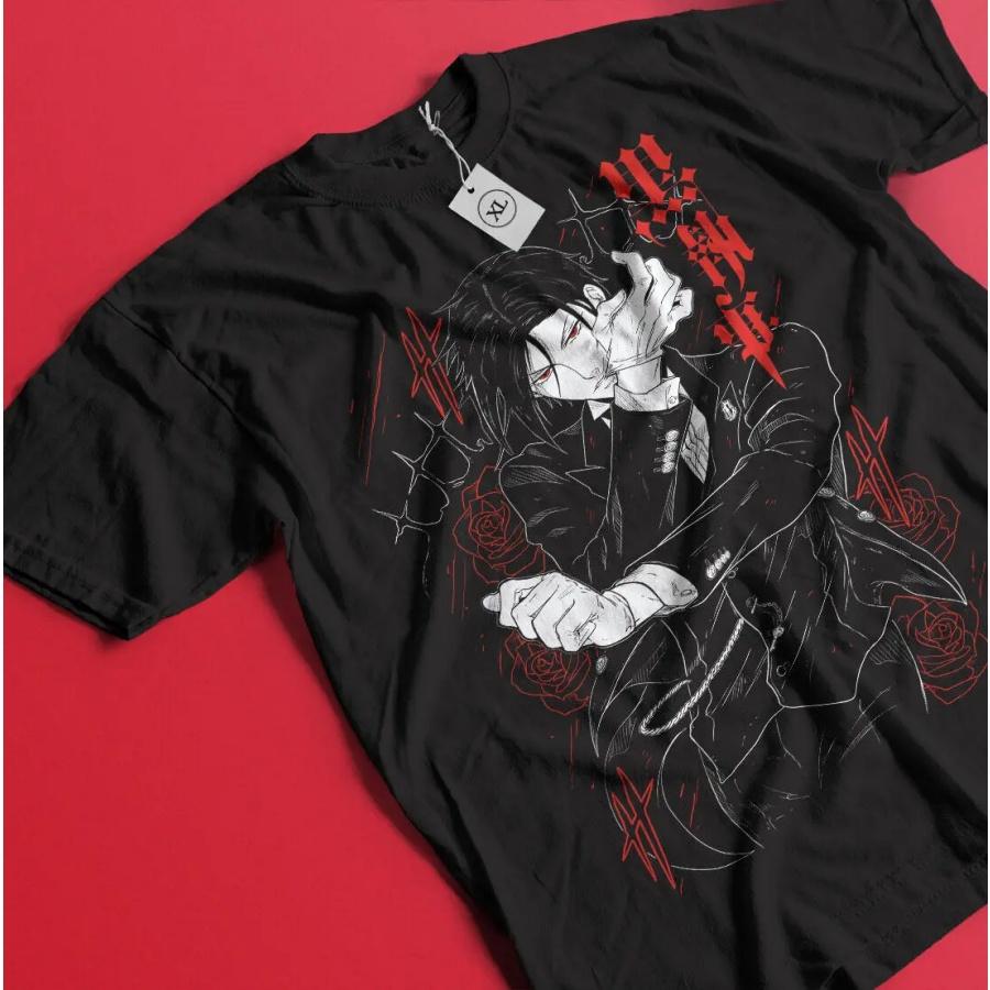 Футболка Себастьян Михаэлис Рубашка Черный Дворецкий Рубашка Сиэль Фантомхайв Все Размеры S