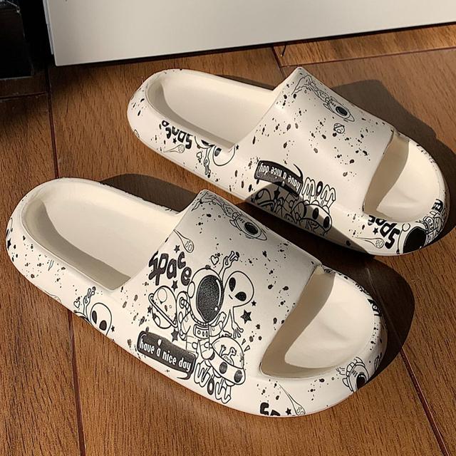 Zomerhuis Koe Patroon Dames Slippers Zwart Wit Dikke Zool Eva Meisjes Platform Schoenen Buiten Cartoon Dames Strand Slides 36-37