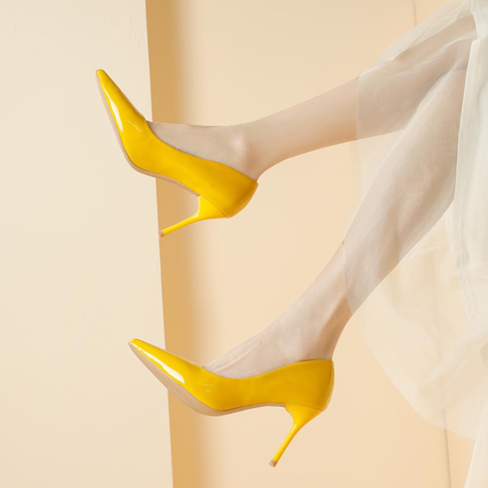 Pantofi cu Toc Înalt pentru Femei 2025 Primăvară/Toamnă Noi Stiletto Culoare Solidă Cu Vârf Decolteu Adânc Eleganți Confortabili Pantofi de Damă