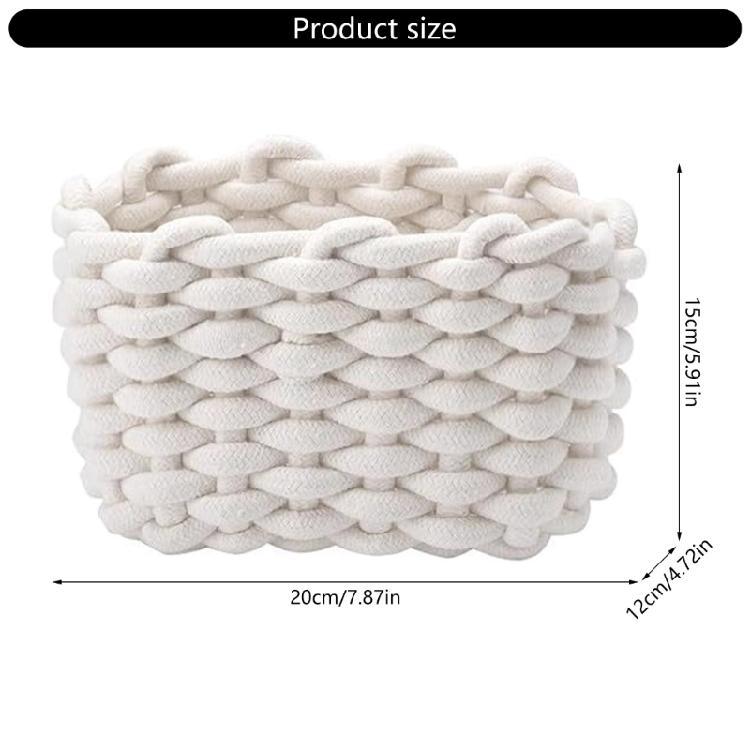 Set Of 2 Soft Woven Cotton Baskets Minimalist Storage Organizers For Towels Books Bathroom Bedroom Decoration