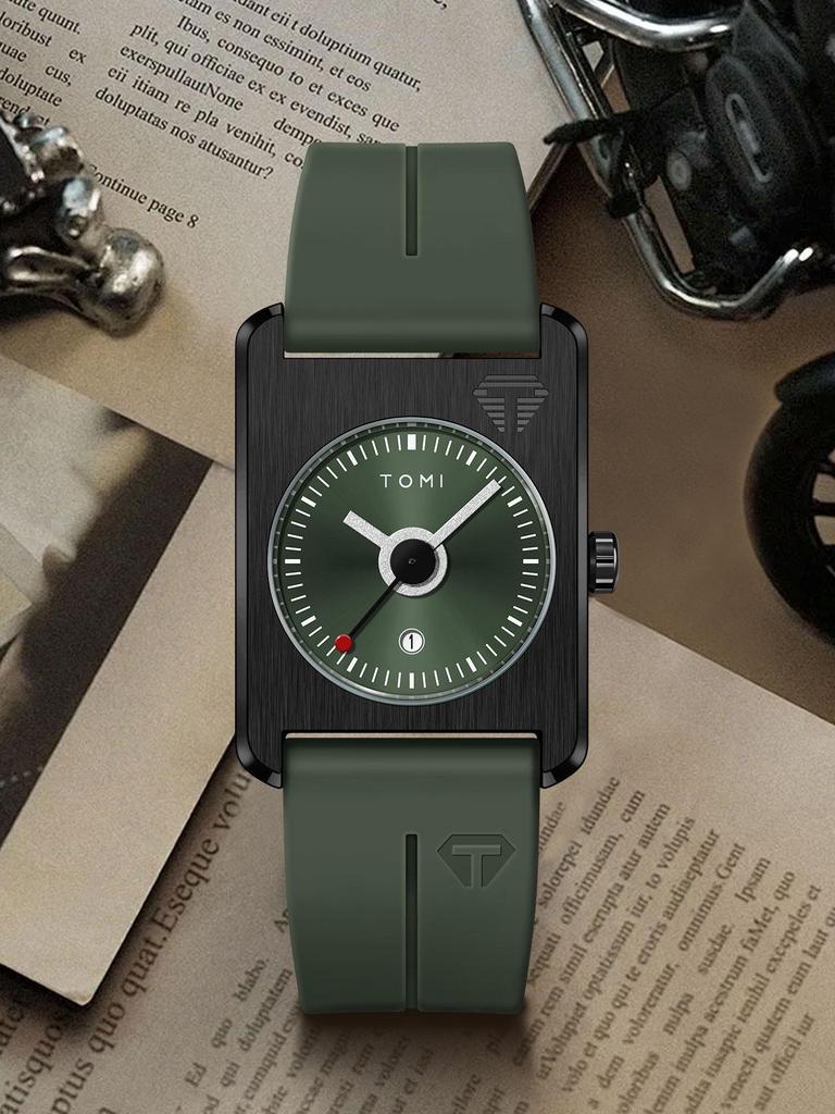 TOMI Square Calendar Watch - Korean Style Student Strap Watch
