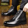 Men's Hand-Carved Leather High-Top Martin Boots: Casual Business Style