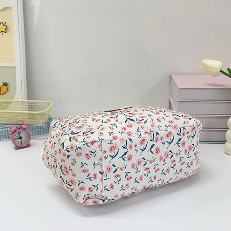 Fashionable Floral Pattern Lunch Carriers Elegant Women's Lunch Bag with Multiple Pockets Casual Work Zippered Handbag