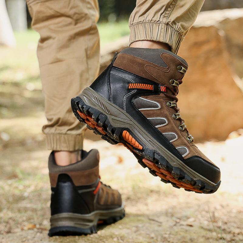 Outdoor Hiking Shoes Men Shoes Anti-slip Warm Comfortable Plush Breathable Ankle Boots Men Lace-up Casual Sneakers Men
