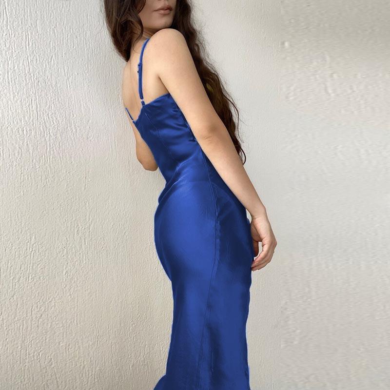 YYFS Women's Fashion Summer Spring Solid Color Print Sleeveless Suspenders High Waist Casual Dresses