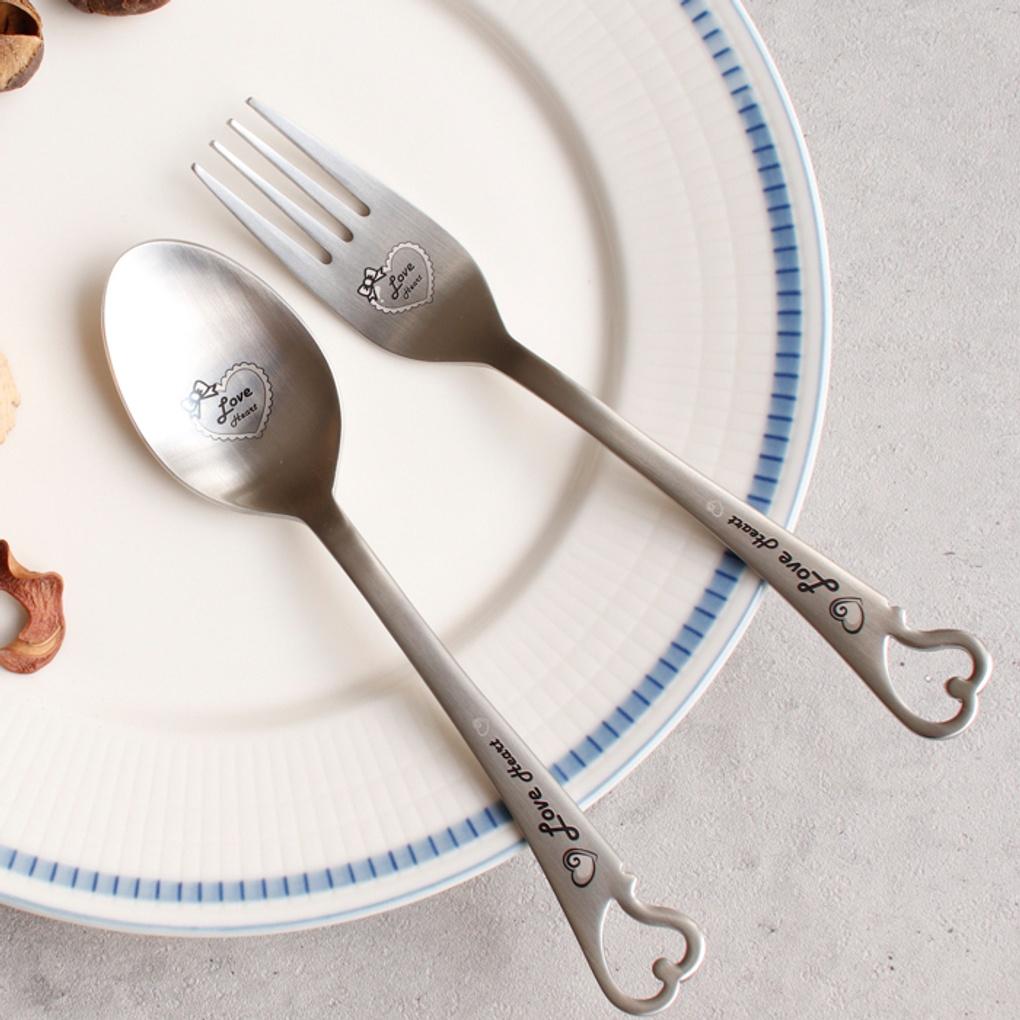(Liebes-Herz) Kinderlöffel und -gabel